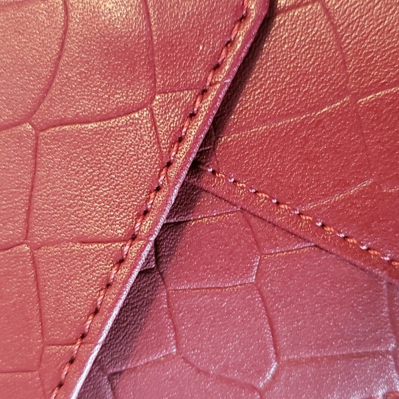 NWOT Rachel Miriam Leather Card Case Lined Bordeaux Incl Protective Bag - Picture 5 of 9